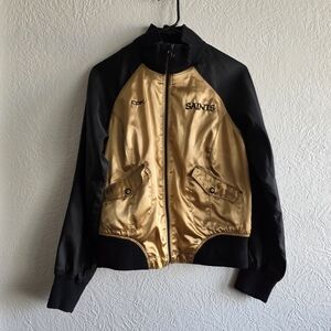 Reebok Women's Gold and Black NFL Saints Jacket